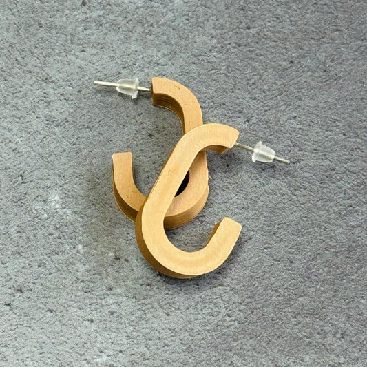 3D Printed Mini Oval Hoop Earrings in Brown