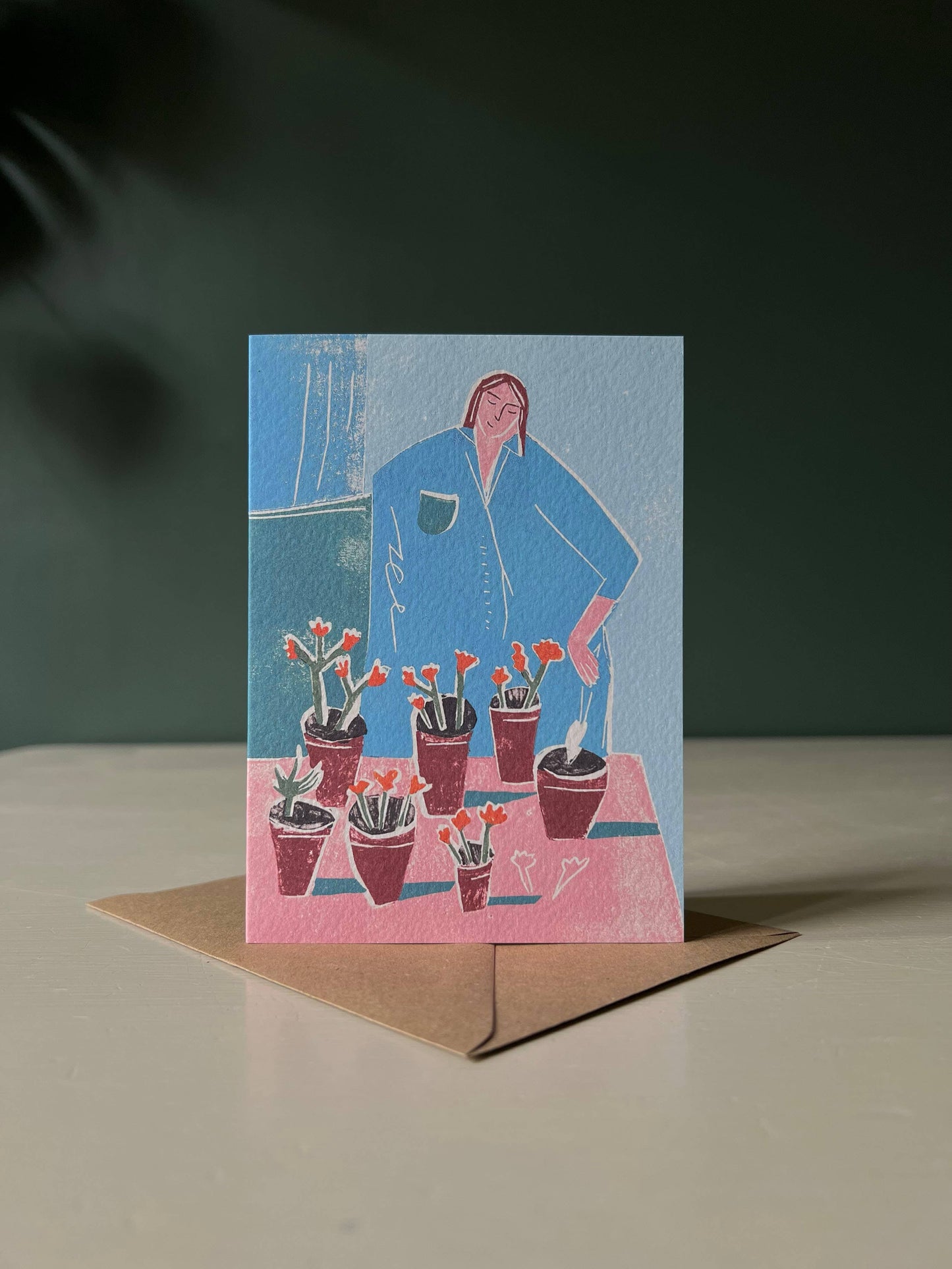 Potting Plants Greetings Card