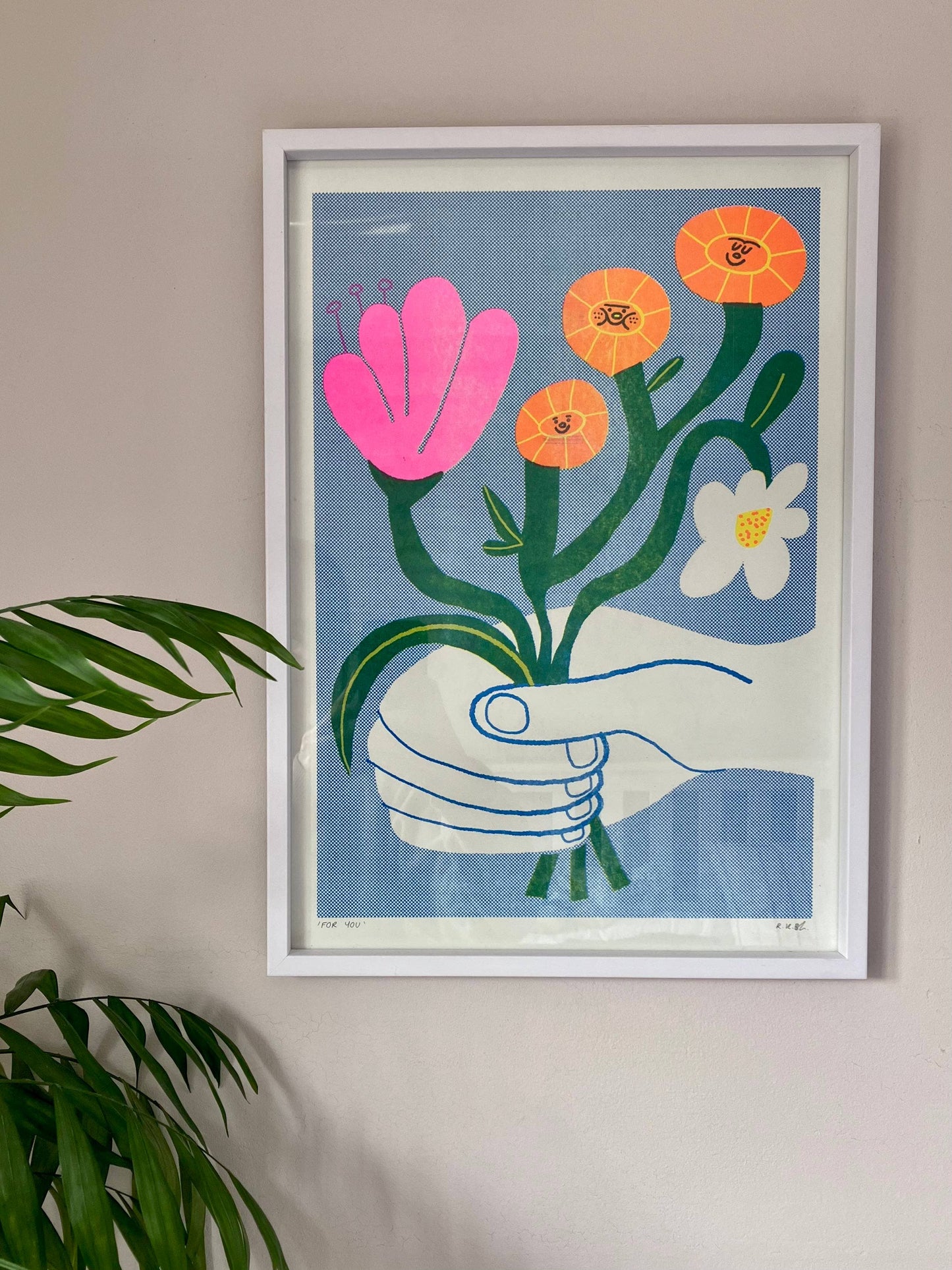Flowers For You A3 Risograph Art Print