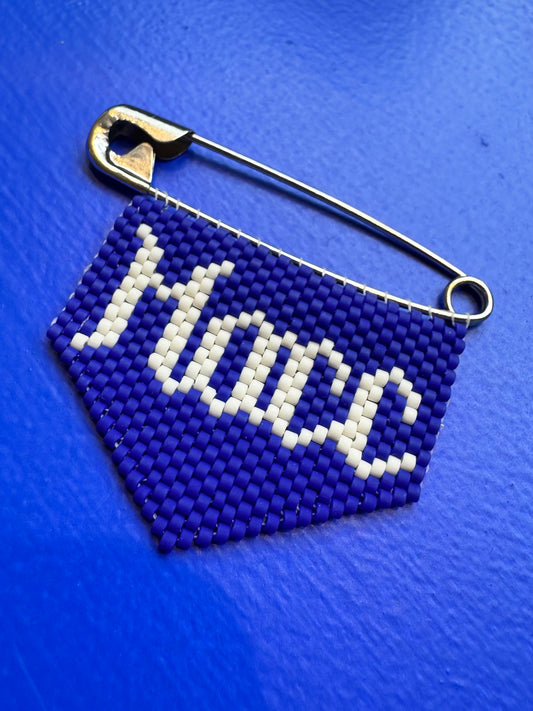 'Macc' Woven Bead Pin Brooch
