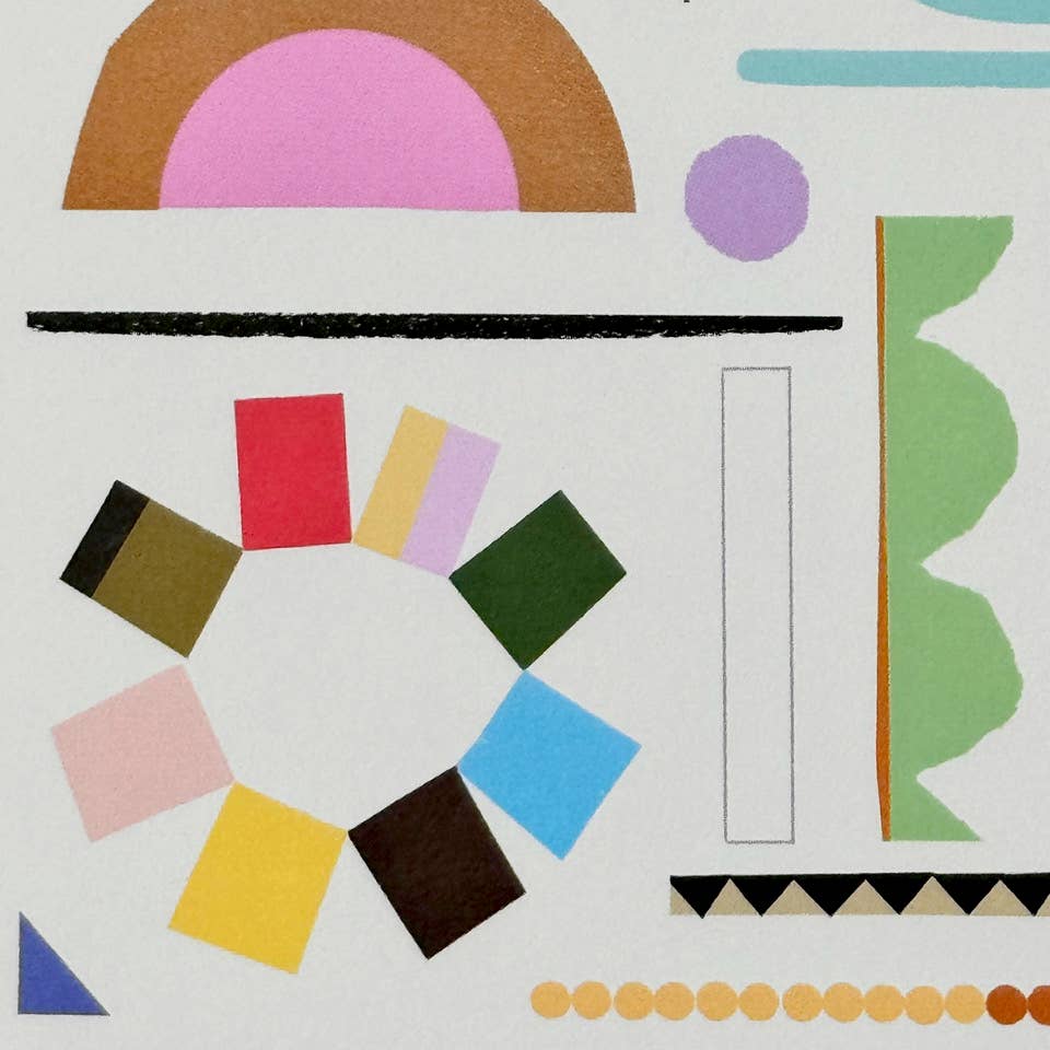 Colourful Abstract Wheel Collage Greetings Card