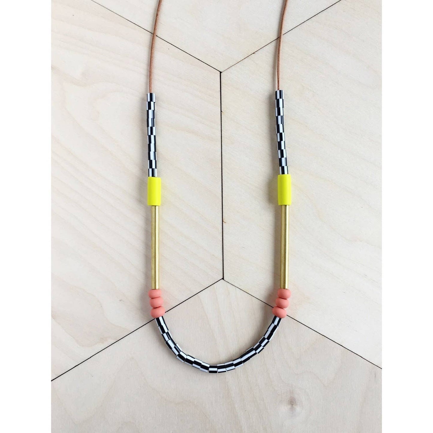 Memphis Necklace in Yellow & Salmon