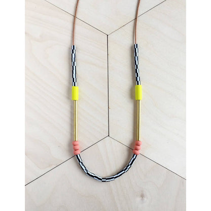 Memphis Necklace in Yellow & Salmon