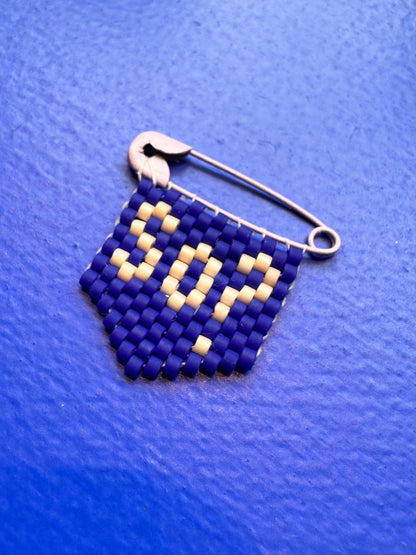 'So?' Woven Bead Pin Brooch