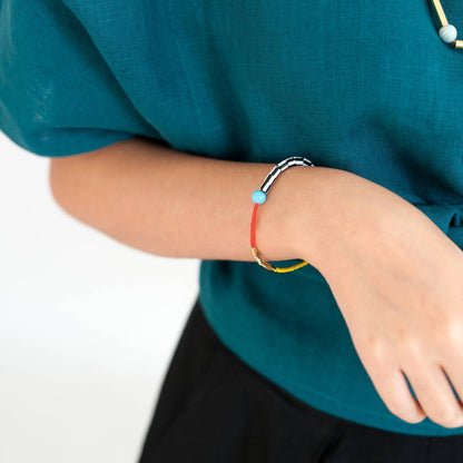 Pop Art Bracelet in Yellow, Red & Turquoise