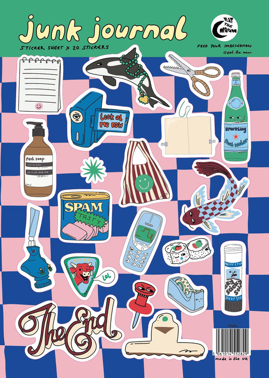 Junk Journal Design A5 Sticker Sheet