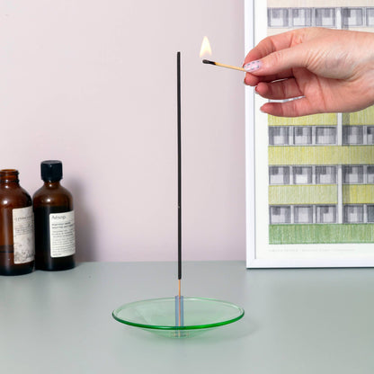 Float Glass Incense Holder in Mint & Violet