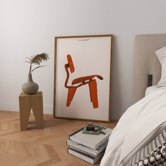 Retro Furniture Series Eames Chair A3 Print