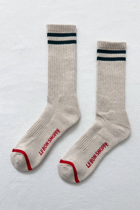 Extended Boyfriend Socks in Oatmeal