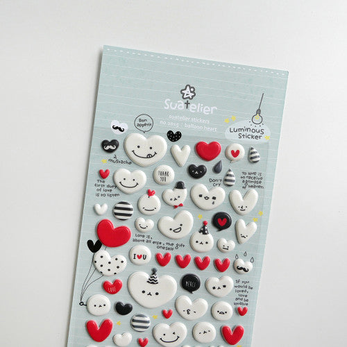 Suatelier Sticker Sheet Balloon Heart