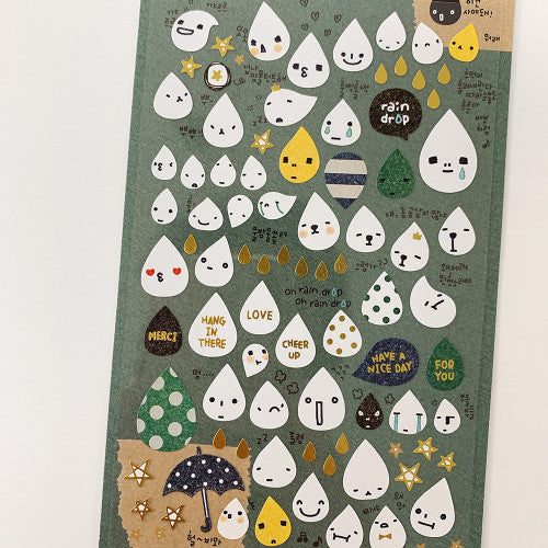 Suatelier Sticker Sheet Rain Drop
