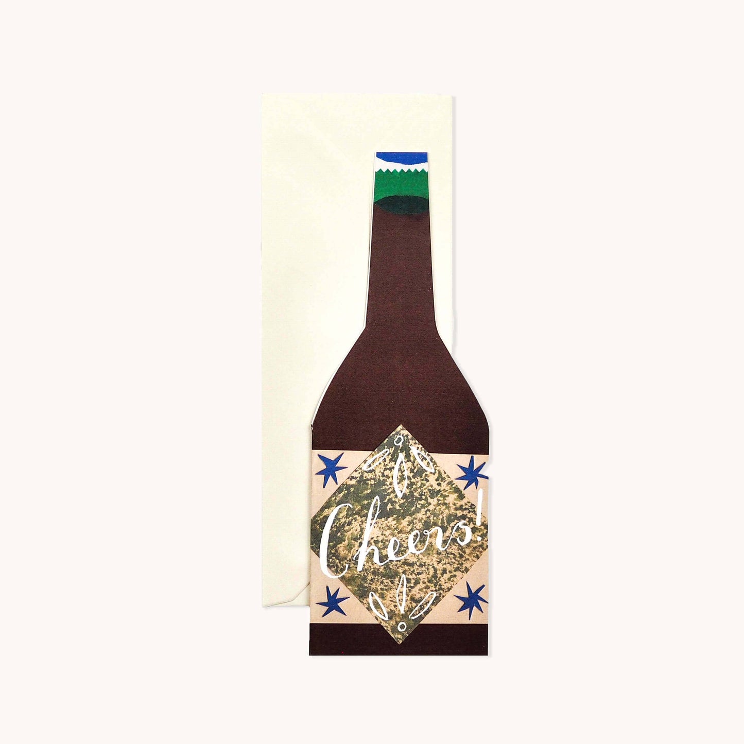 Cheers! Bottle Shaped Greetings Card