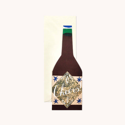 Cheers! Bottle Shaped Greetings Card