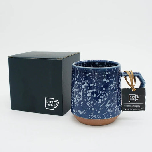 Chips Stack Mug 380ml in Navy & White Splash