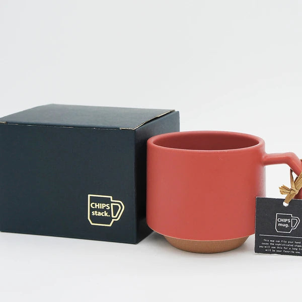 Chips Stack Mug 280ml in Matte Red