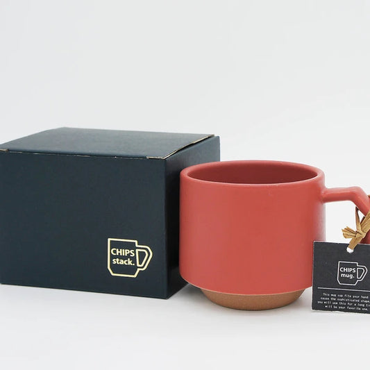 Chips Stack Mug 280ml in Matte Red
