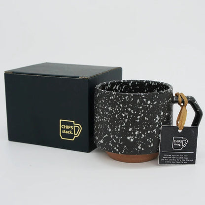 Chips Stack Mug 280ml in Black & White Splash
