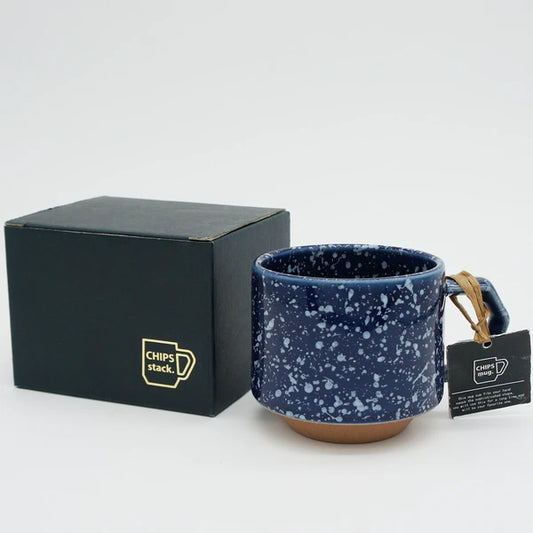 Chips Stack Mug 280ml in Navy & White Splash