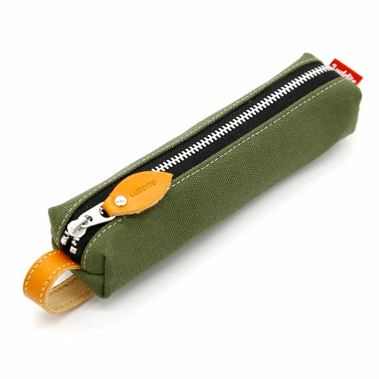 Pen Case in Khaki Japanese Canvas