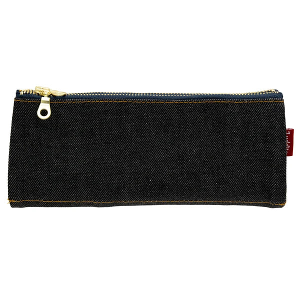 Folding Pen Case in Black Japanese Denim
