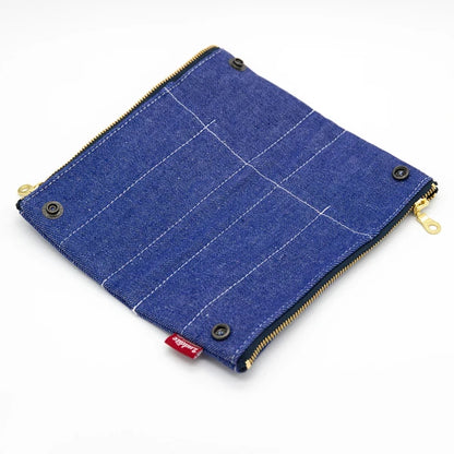 Folding Pen Case in Blue Japanese Denim
