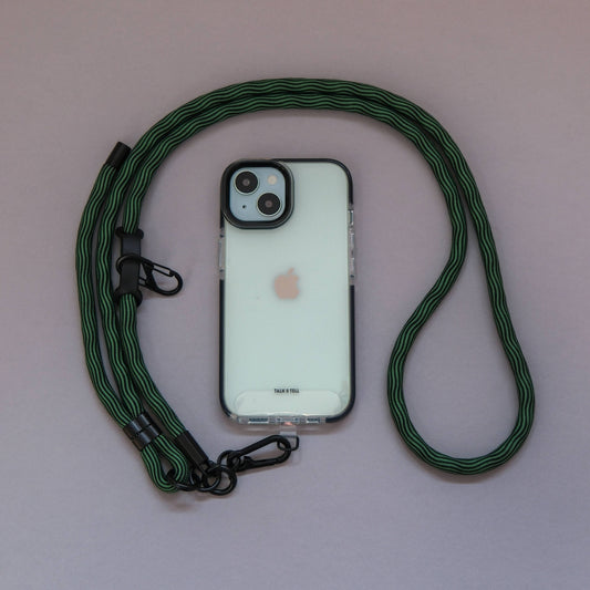 Crossbody Lanyard Phone Strap in Green Swirl