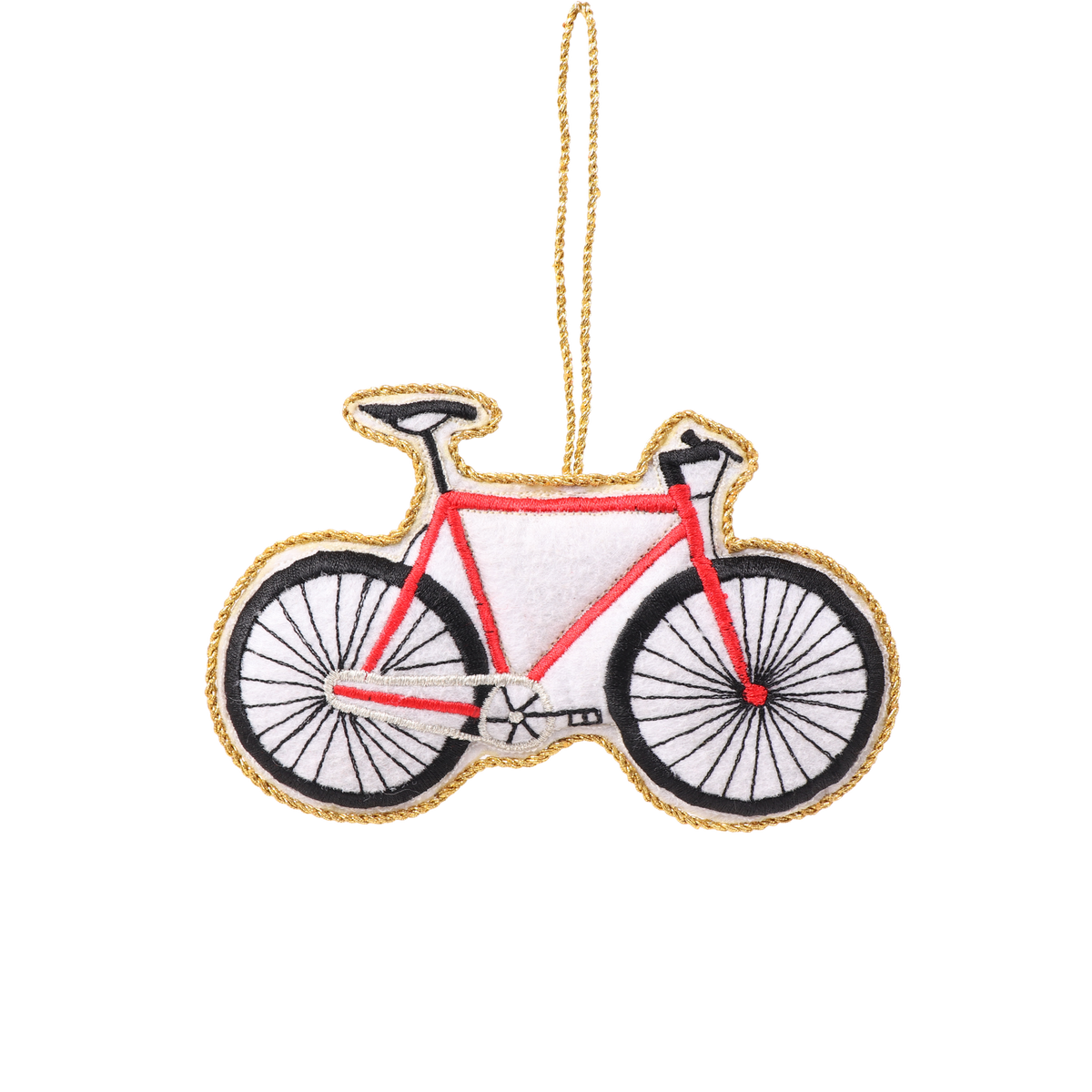 Fixie Bike Embroidered Christmas Decoration
