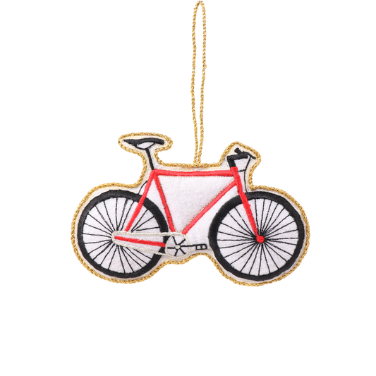 Fixie Bike Embroidered Christmas Decoration