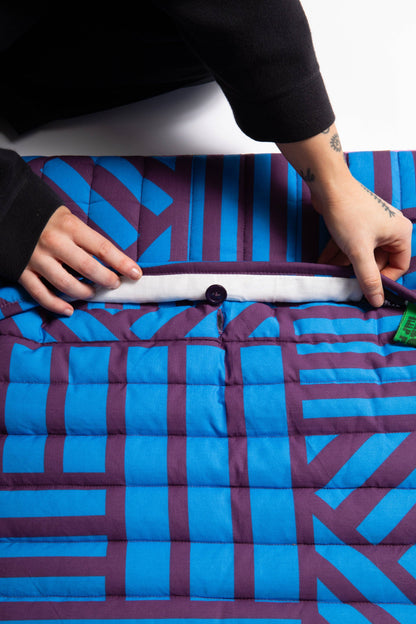 Quilted Cushion in Sidewinder Blueberry