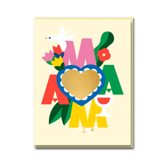 Graphic Mama Heart Mother's Day Card