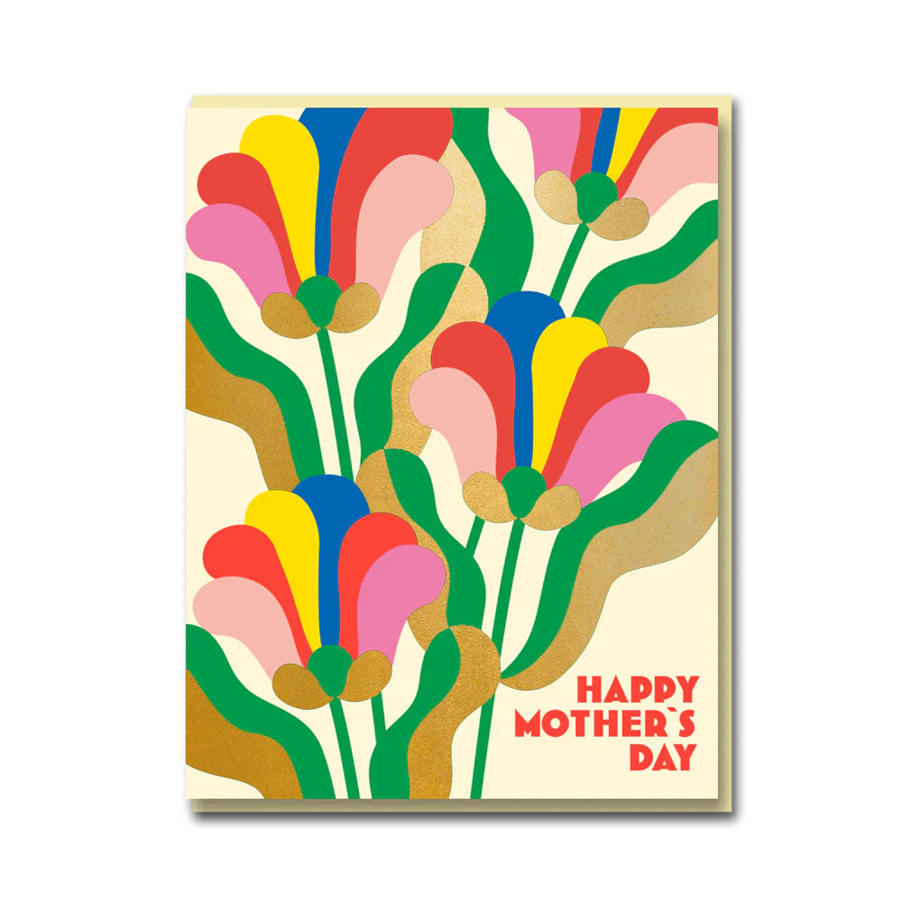 Graphic Flowers Happy Mother's Day Card
