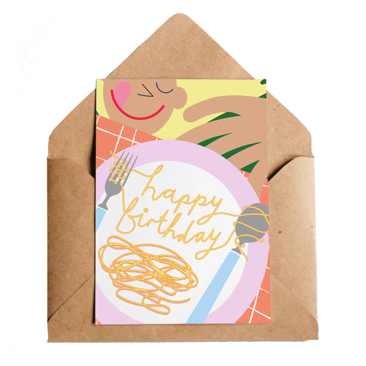 Birthday Spaghetti Greetings Card