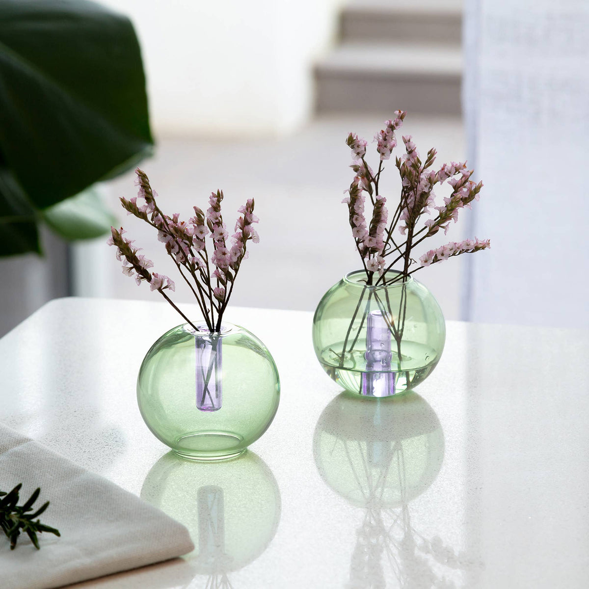 Duo Tone Mini Bubble Vase in Mint & Violet