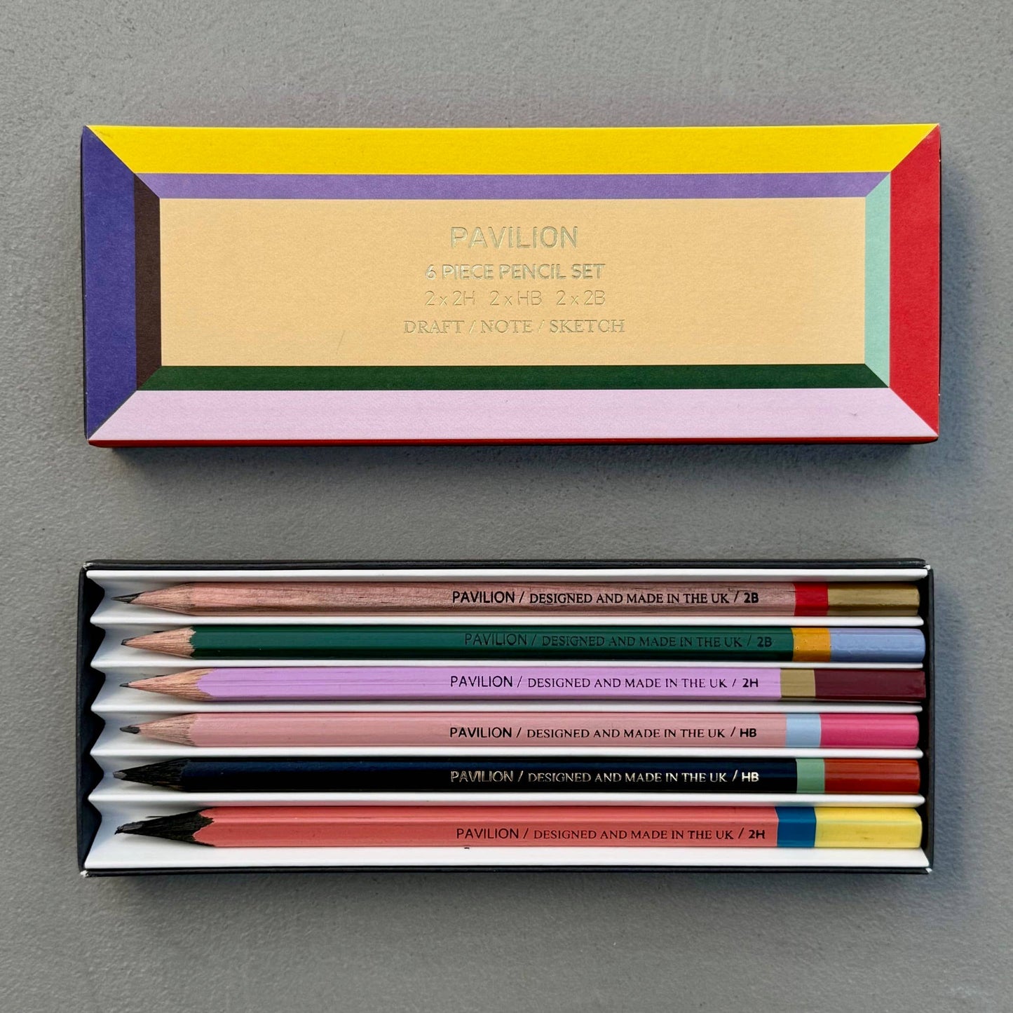 Graphic Colour Block Frame Pencil Set