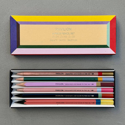 Graphic Colour Block Frame Pencil Set
