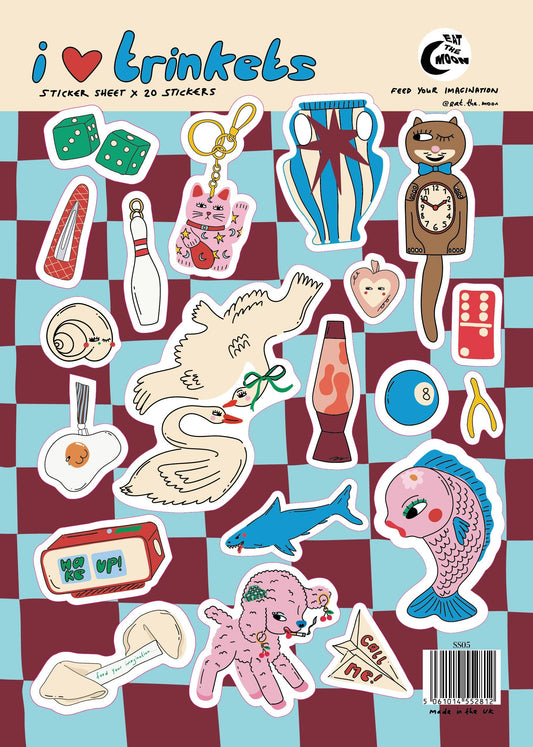 I Love Trinkets Design A5 Sticker Sheet