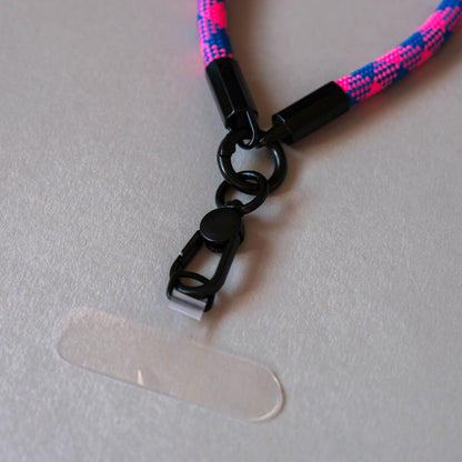 Wrist Phone Strap in Blue & Pink
