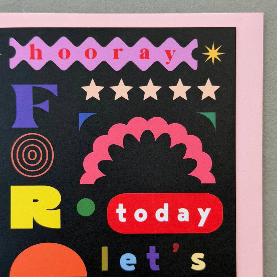 Hooray For Today Collage Cutout Greetings Card