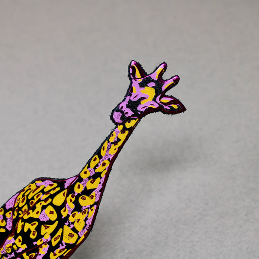 Giraffe Leather Bookmark in Black