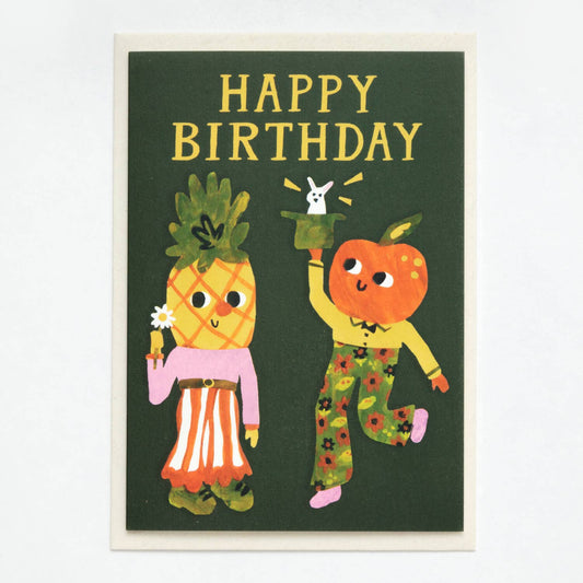 Pineapple and Orange Happy Birthday Card