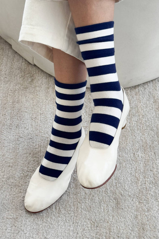 Wally Socks in Navy Stripe
