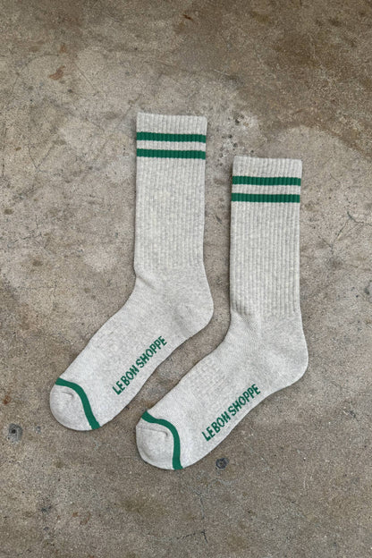 Extended Boyfriend Socks in Light Grey