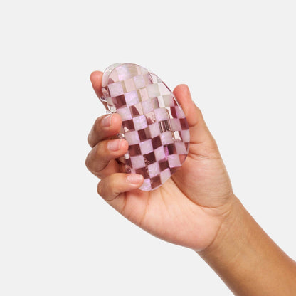 Checker Hair Claw in Smoky Quartz