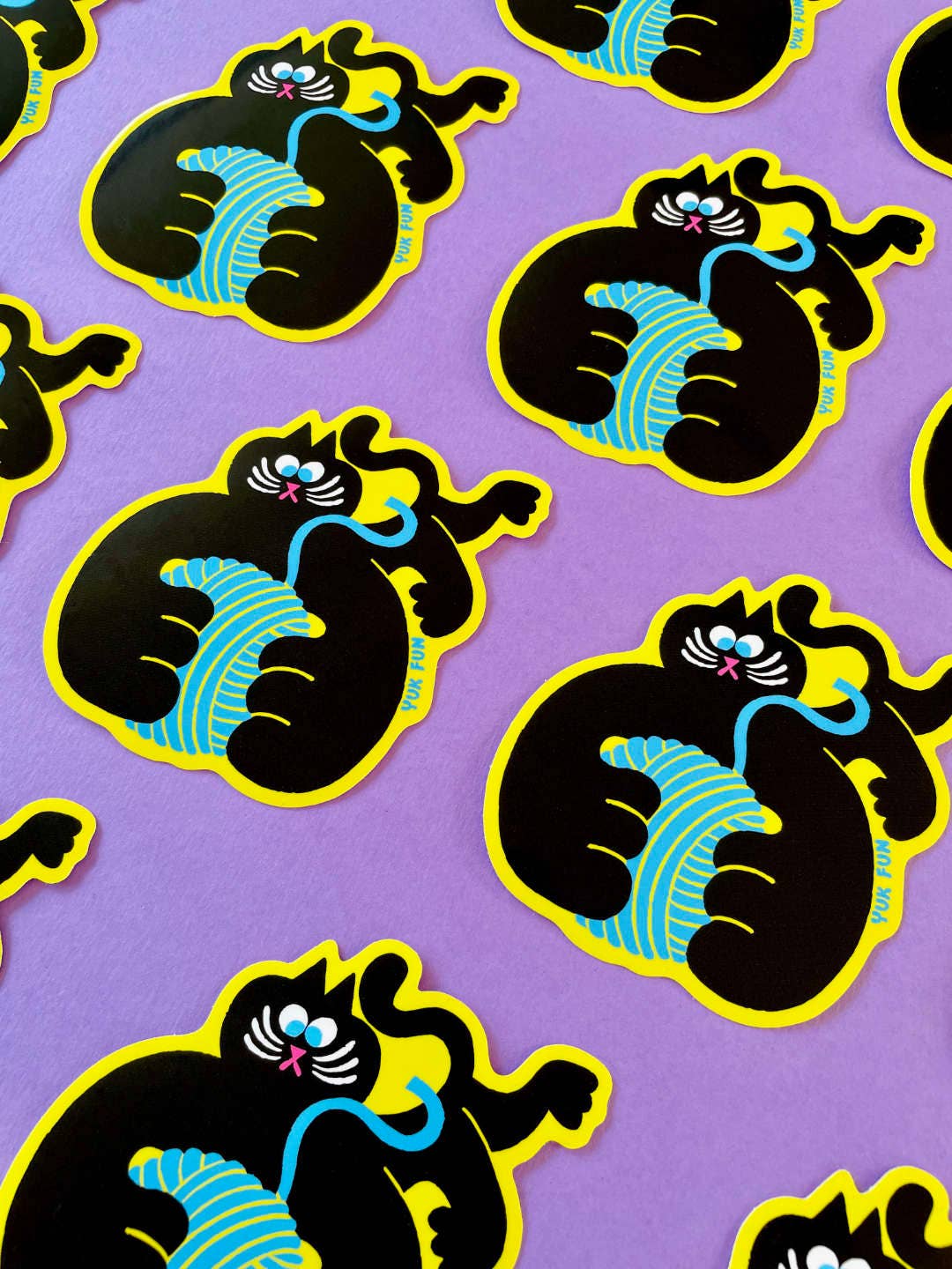 Cat Yarn Ball Eco Vinyl Sticker