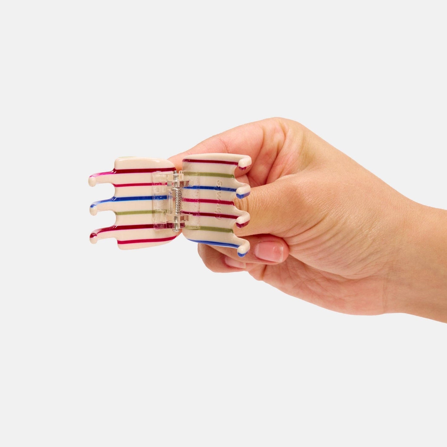 Midi Ursa Hair Claw in Vanilla Stripe