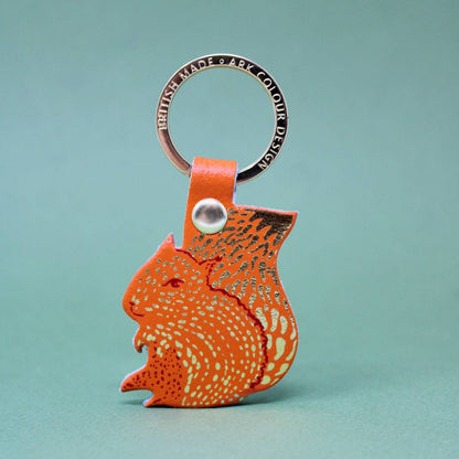 Squirrel Leather Keyring
