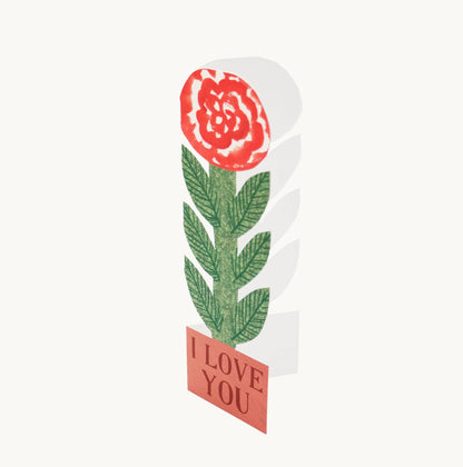 'I Love You' Tall Rose Card