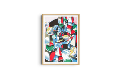 Cubism Town Night A3 Print by Beya Panicha