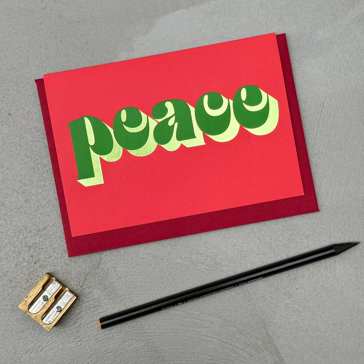 Peace Retro Typography Christmas Card