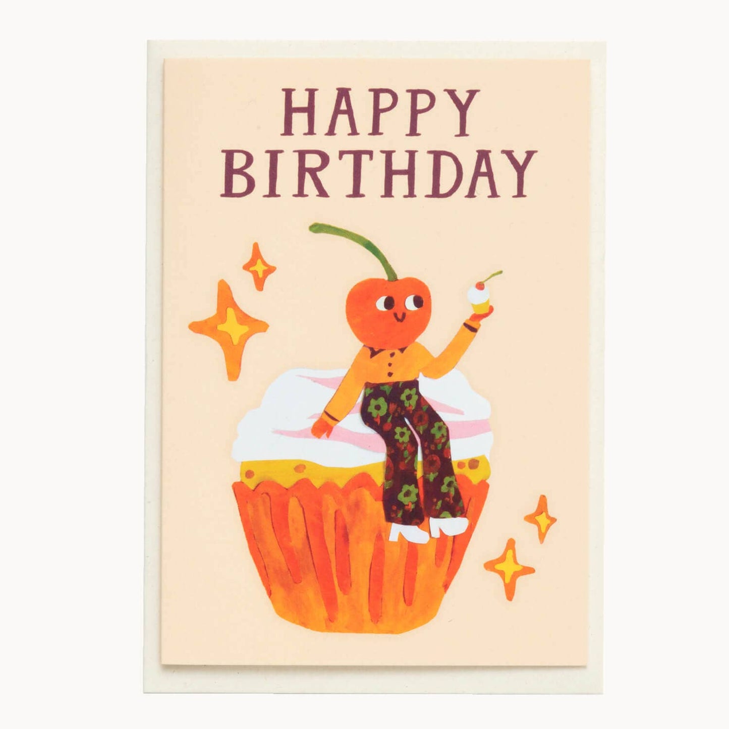 Cherry Cupcake Happy Birthday Card